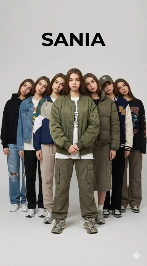 Surreal multiple avatars of trendy brand fashion blockbusters