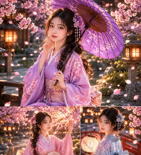 Surreal photo of Hollywood male god and Kyoto kimono beauty