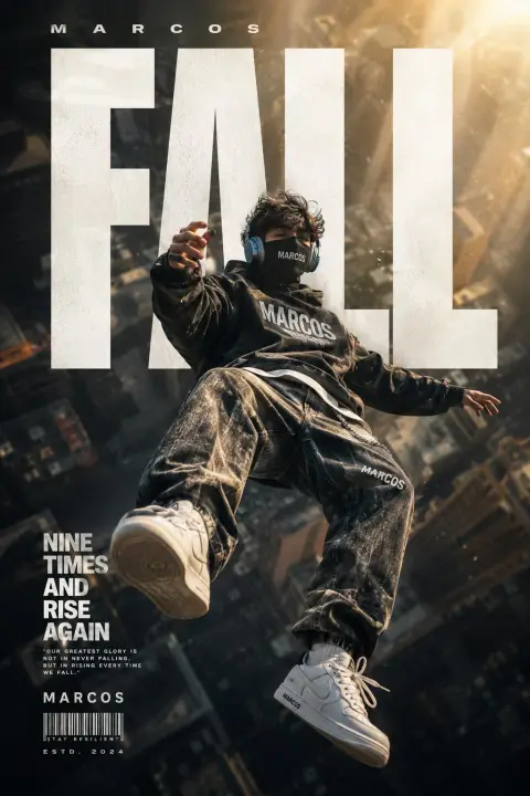 Suspended masked youth street trend movie poster