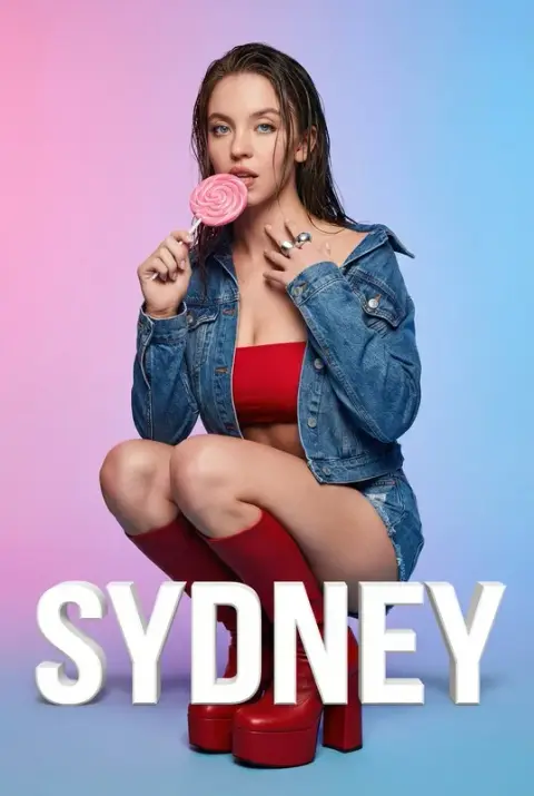 Sydney fashion shoot with wet hair and red boots holding candy