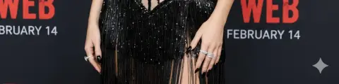 Sydney girl red carpet nude color tassel dress