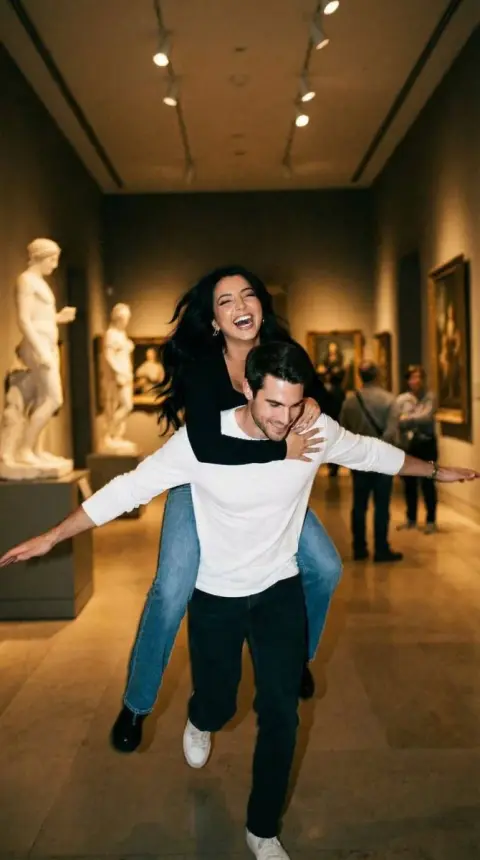Taking off in the museum with you on my back