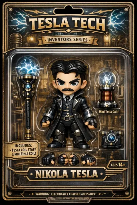 Tesla retro future trendy toy figure