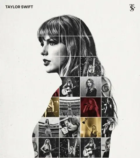 Textured collage silhouette tribute poster