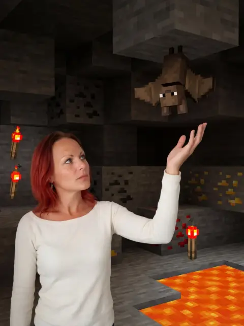 The adventure of the fluorescent mine cave and the upside-down cube bat