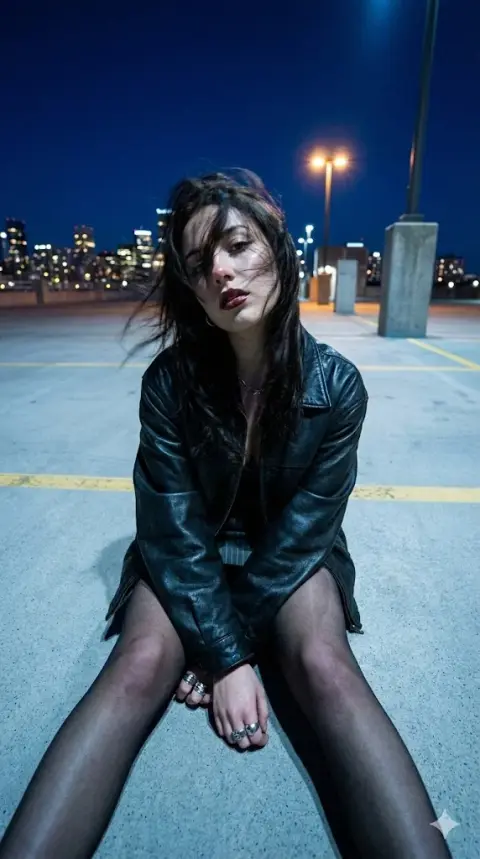The cold-faced cool girl on the rooftop at Blues Hour