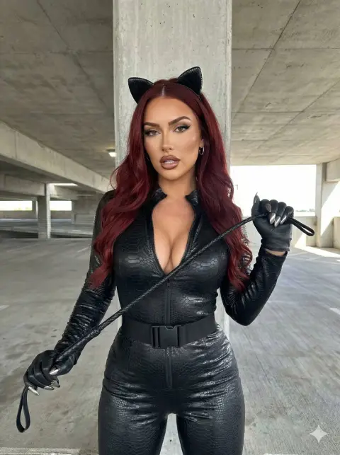 The cool cat-eared lady in the underground garage
