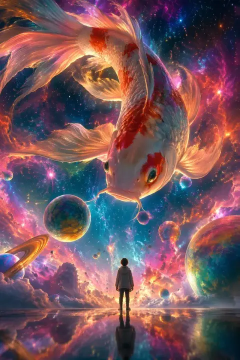 The fantasy dialogue between Nebula Giant Carp and the villain