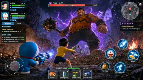 The fat blue man fights the fat tiger in the doomsday wasteland