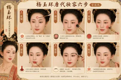The imperial concubine of the Tang Dynasty’s stunning palace makeup in six steps