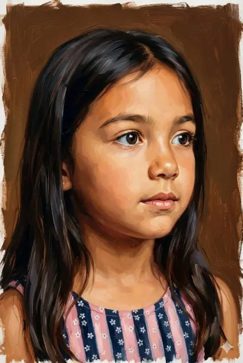 The innocent girl under the classical realistic brushwork