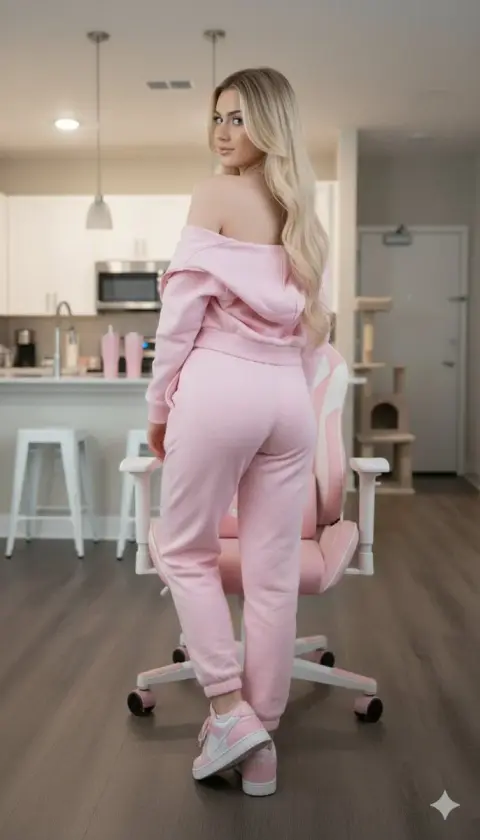 The lazy look back at the soft pink e-sports girl