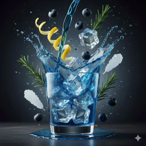 The luxurious moment of suspended cocktails