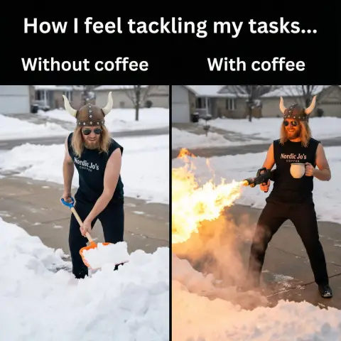 The magic of caffeine: The ultimate contrast between a shovel and a flamethrower