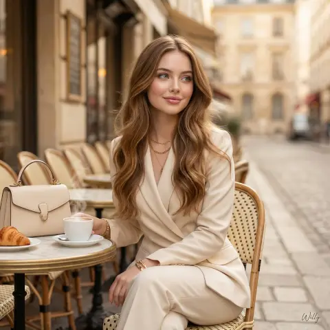 The Parisian muse in a lazy afternoon, the ultimate elegance in the flow of light and shadow