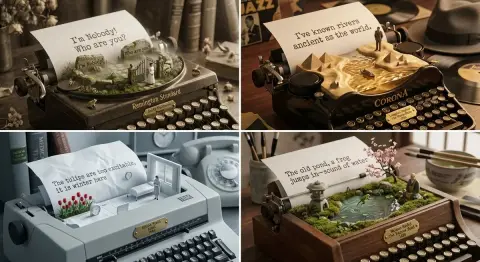 The poetic terrain on the typewriter: a miniature world constructed by words