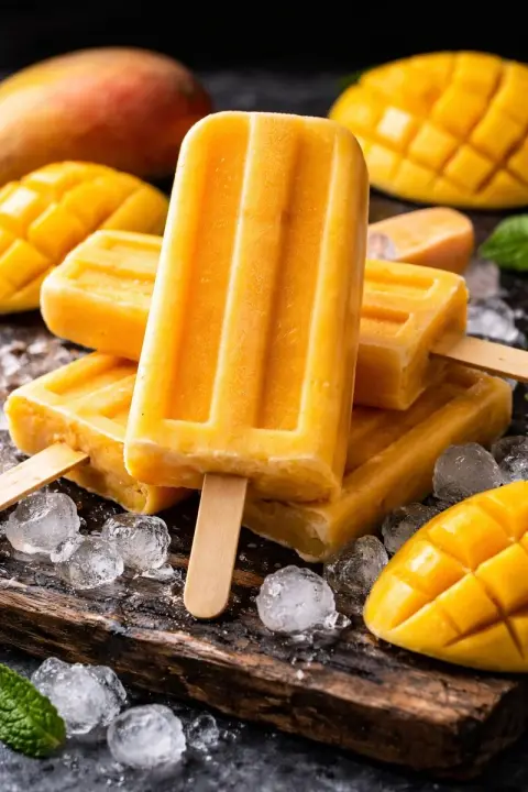 The refreshing temptation of golden mango popsicles