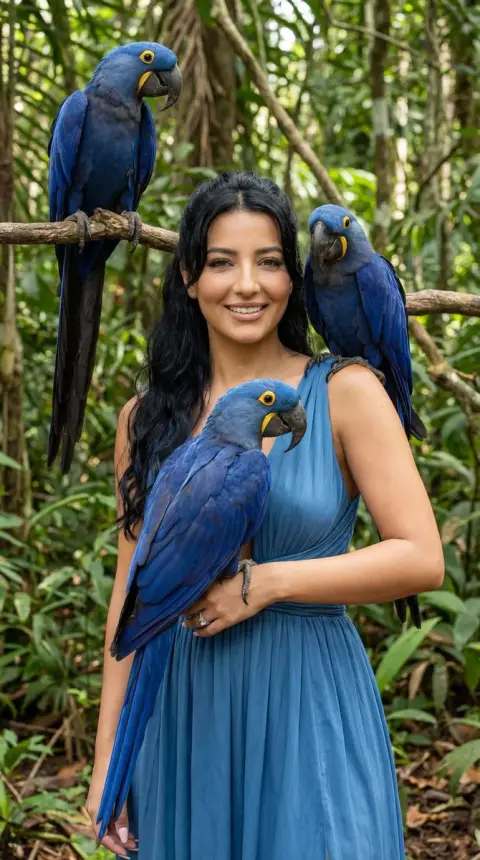 The secret fairy of the tropics under the whisper of blue feather