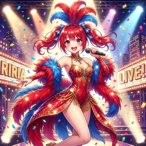 The shining star on stage under the spotlight
