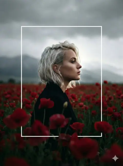 The side face of the sea of ​​dark flowers that breaks out of the frame