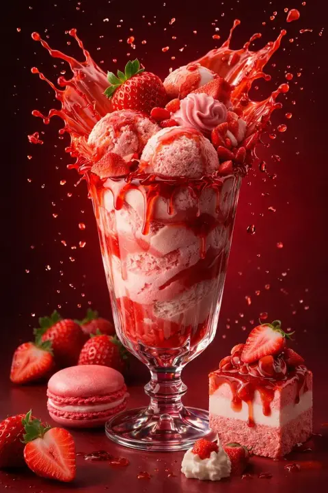 The sparkling strawberry sundae splash instantly creates the ultimate temptation