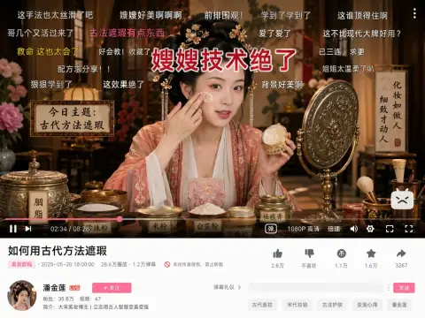 The stunning Pan Jinlian’s barrage of beauty makeup lessons