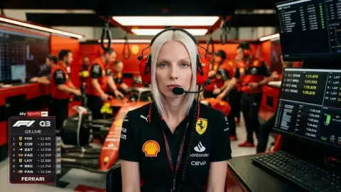 The style of a Netflix Formula 1 documentary combined with a live Sky Sports F1 broadcast.