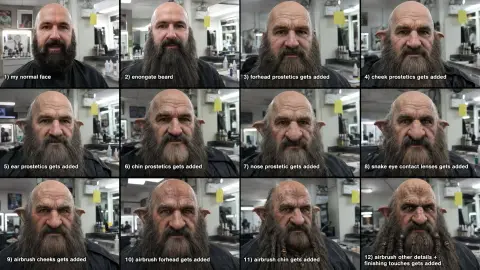 The whole process of transforming a dwarf into a movie special effects makeup