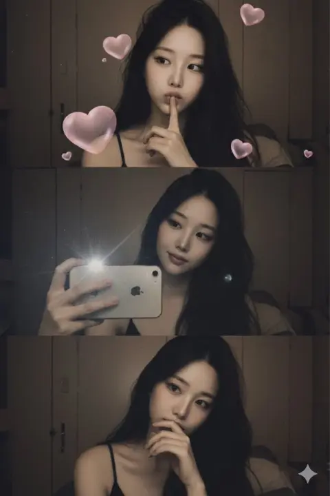 Three consecutive shots of dark red light and shadow emotions in a Japanese hotel