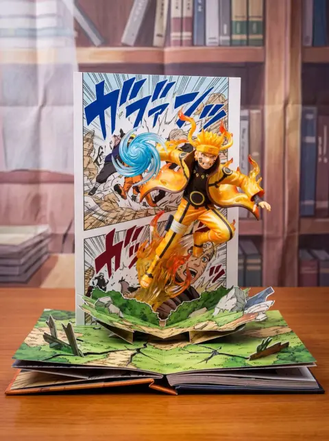 Three-dimensional comic figures that jump out of the page