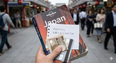 Three Essential Travel Guide Books Money and Credit Cards