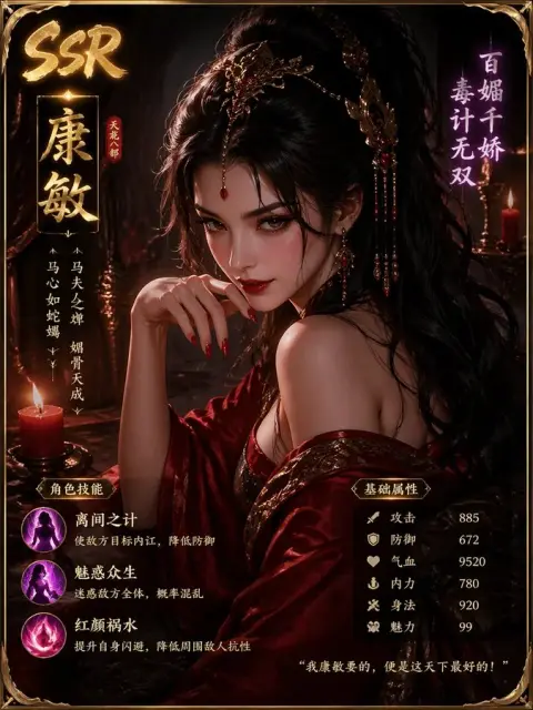 Tian Long Ba Bu Kang Min Temptress character SSR card