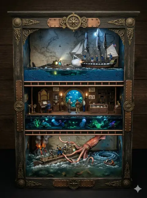 Twenty Thousand Leagues Under the Sea Miniature 3D View Box