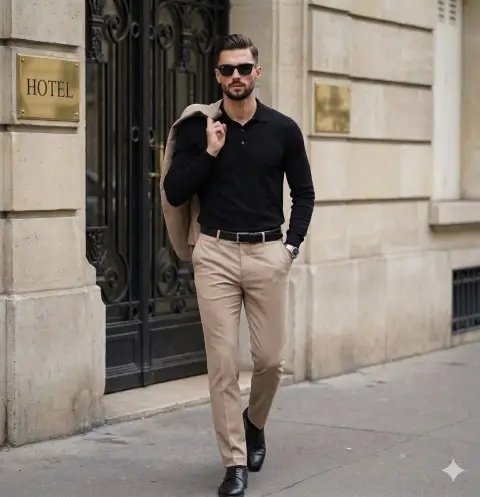 Urban yuppie male model casually captured on the street