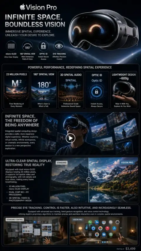 Vast and boundless Apple head-mounted technology poster