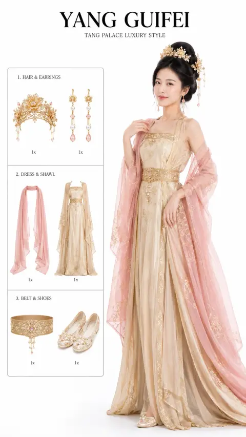 Vertical screen minimalist Yang Guifei clothing information page