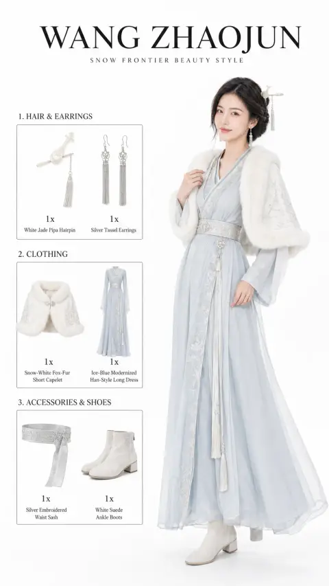 Vertical screen minimalist Wang Zhaojun clothing page