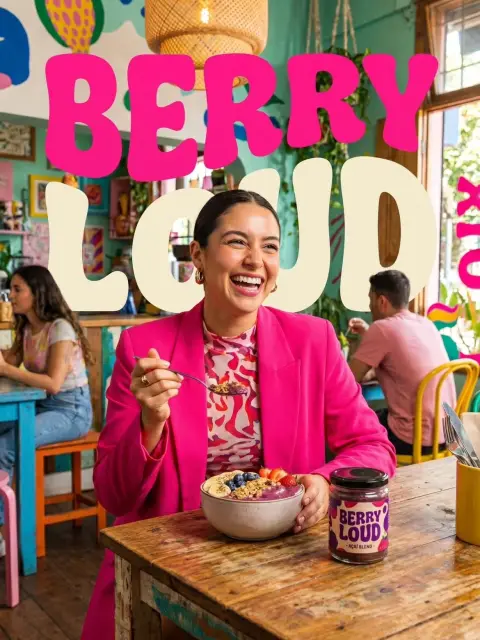 Vibrant food ads for colorful cafes