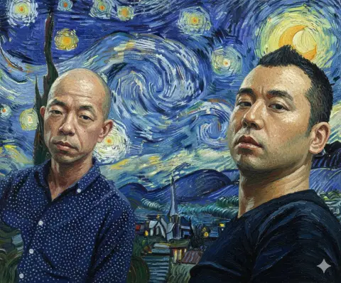Viking warriors under the starry night