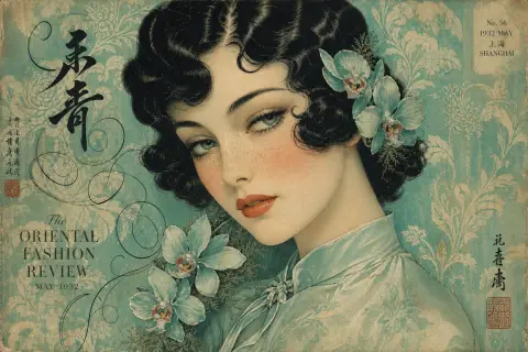 Vintage gouache fashion illustration