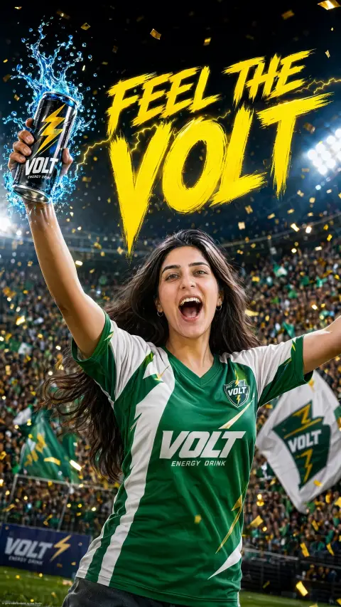 VOLT energy drink football celebrates commercial blockbuster