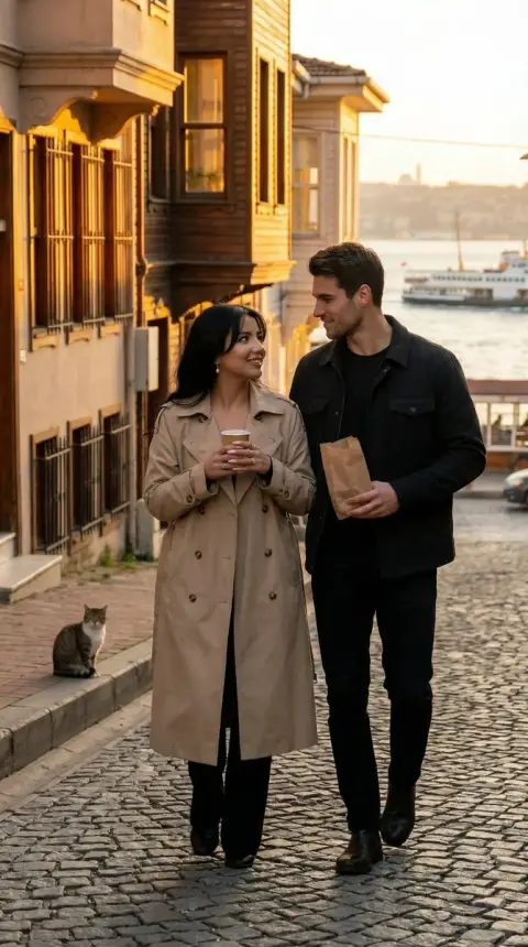 Warm encounter in Istanbul at dusk