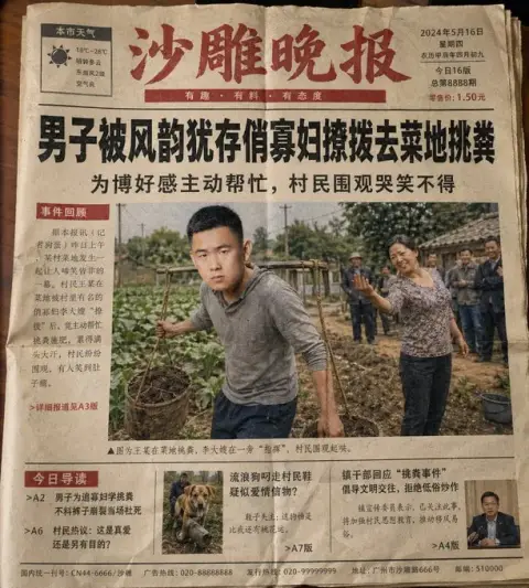 Weird front page news picture of Sha Diao Daily