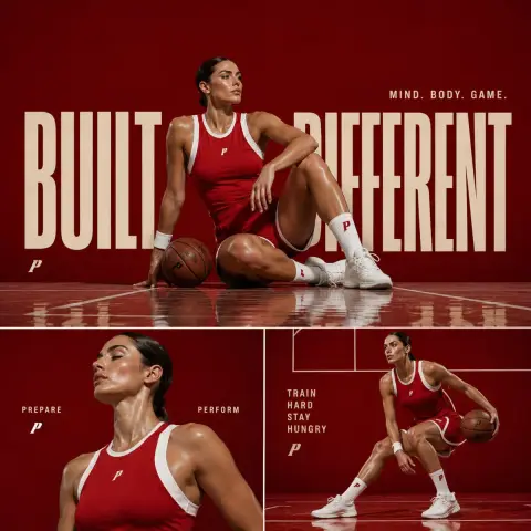 Women's basketball player high-end sports style poster