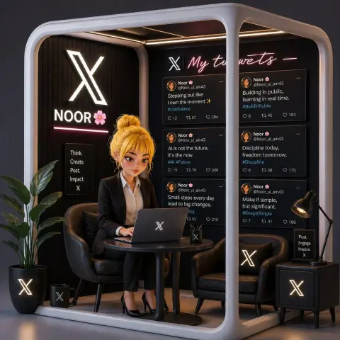 X brand office booth under neon light and shadow