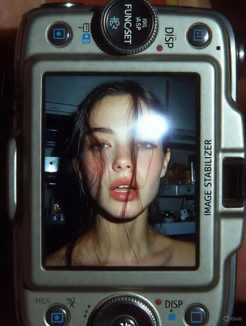 Y2K Digital Camera LCD Selfie