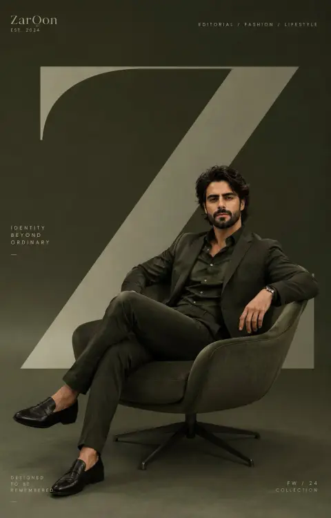 ZarOon minimalist modern green high-end fashion poster