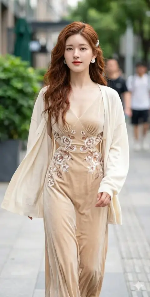 Zhao Lusi silver liquid dress red carpet haute couture blockbuster