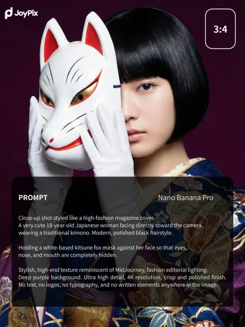 Ziyun Yuxuan holds a white fox mask in Japanese style divine hidden scroll
