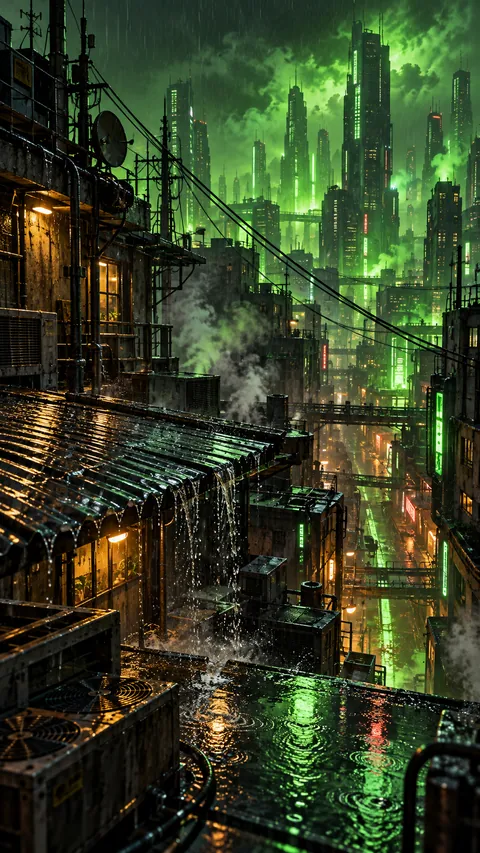 Rain Hammers the Rooftops
